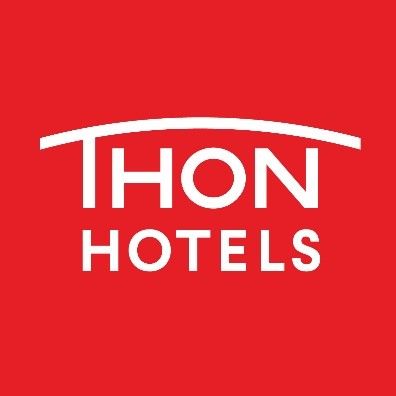 thon hotels red background white text 